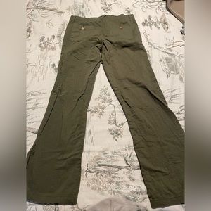 Green linen pants